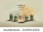 islamic greetings eid mubarak... | Shutterstock .eps vector #2145413323
