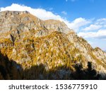 Small photo of Romania, Bucegi Mountains, Caraiman Ridge, Viewpoint from Girdle of the Raducu. autumn landscape.