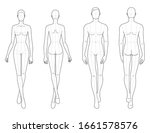 fashion template of walking men ... | Shutterstock .eps vector #1661578576