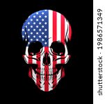 american flag skull isolated on ... | Shutterstock .eps vector #1986571349