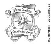 tattoo of nautical compass and... | Shutterstock .eps vector #2102255713