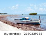 Small photo of A Cuban chug, a homemade boat used by Cuban refugees to flee to the United States, makes landfall at Smathers Beach in Key West, Florida.