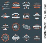 set of merry christmas and... | Shutterstock .eps vector #769403650
