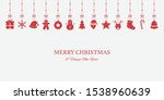 christmas card with hanging... | Shutterstock .eps vector #1538960639