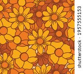 70's inspired floral vector... | Shutterstock .eps vector #1957555153