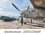 Small photo of CHINO, CALIFORNIA, USA - JANUARY 18 2020: Engines of Consolidated PB4Y-2 Privateer. Yanks Air Museum.