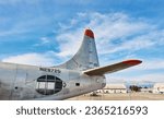 Small photo of CHINO, CALIFORNIA, USA - JANUARY 18 2020: Airplane tail. lThe Consolidated PB4Y-2 Privateer is a World War II naval patrol bomber derived from the Consolidated B-24 Liberator. Yanks Air Museum.