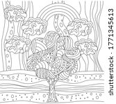 Coloring Book With Landscape ...