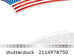 abstract usa flag wave corner... | Shutterstock .eps vector #2114978750