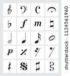 a set of musical symbols on a... | Shutterstock . vector #1124561960