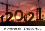 cranes building construction... | Shutterstock . vector #1789907570