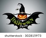 halloween party drawn halloween ... | Shutterstock .eps vector #302815973