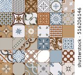 vintage tiles intricate details ... | Shutterstock .eps vector #516206146