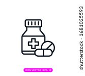 medicine bottle icon vector... | Shutterstock .eps vector #1681025593