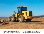 Bulldozer Or Loader Moves The...