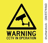 cctv camera warning sign vector | Shutterstock .eps vector #1865574460