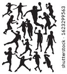set of silhouettes of players... | Shutterstock .eps vector #1623299563