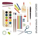 creativity and drawing items  ... | Shutterstock .eps vector #203718583