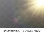 vector golden light with glare. ... | Shutterstock .eps vector #1896887029