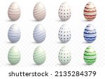 set of vector painted eggs png. ... | Shutterstock .eps vector #2135284379