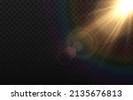 vector golden light with glare. ... | Shutterstock .eps vector #2135676813
