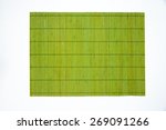 Green Bamboo Place Mat On White ...