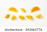 Pieces Of Fresh Orange On White ...