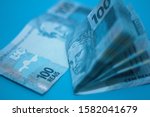 notas de 100 cem reais.... | Shutterstock . vector #1582041679
