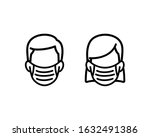 face mask  flu mask icon man... | Shutterstock .eps vector #1632491386