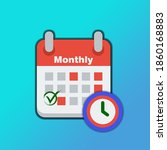 calendar with check mark. event ... | Shutterstock . vector #1860168883