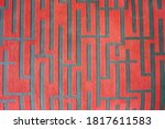 Red Cloth With Maze Pattern...