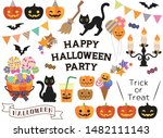happy halloween party... | Shutterstock .eps vector #1482111143