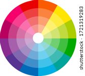 Color wheel isolated circle on white background vector illustration