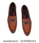 Tan Loafer Shoes Pair Flat Lay...