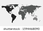 world map vector  isolated on... | Shutterstock .eps vector #1594468090