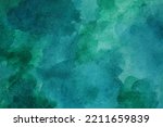 Small photo of Blue green abstract watercolor. Art background for design. Daub, spot, stain.