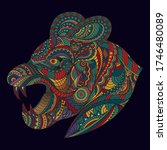 stylized puma zentangle... | Shutterstock .eps vector #1746480089