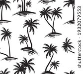 seamless black and white palm... | Shutterstock .eps vector #1932079553