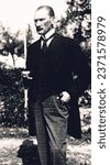 Small photo of Sivas, Turkey - September 1919 - Mustafa Kemal Ataturk smoking during the Sivas Congress