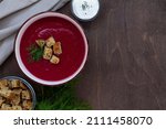 Red Beet Soup With Bread...