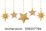 Set of gold stars isolated on...
