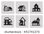 houses icon set in minimalist... | Shutterstock .eps vector #451741273