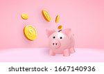 golden coins falling into a... | Shutterstock .eps vector #1667140936