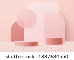 3d valentine background... | Shutterstock .eps vector #1887684550