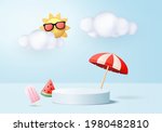3d summer background product... | Shutterstock .eps vector #1980482810