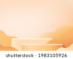3d orange podium render for... | Shutterstock .eps vector #1983105926