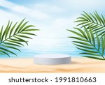 3d summer background product... | Shutterstock .eps vector #1991810663