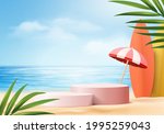 summer background 3d product... | Shutterstock .eps vector #1995259043