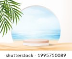 3d summer background product... | Shutterstock .eps vector #1995750089