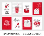 valentines day vector card set... | Shutterstock .eps vector #1866586480